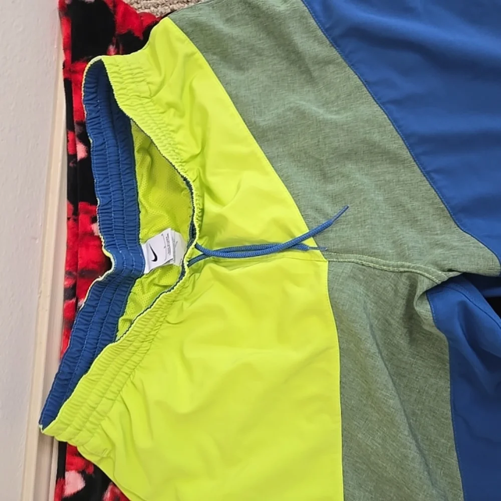 Nike Men's Colorblock Shorts - Blue, Green, Yellow